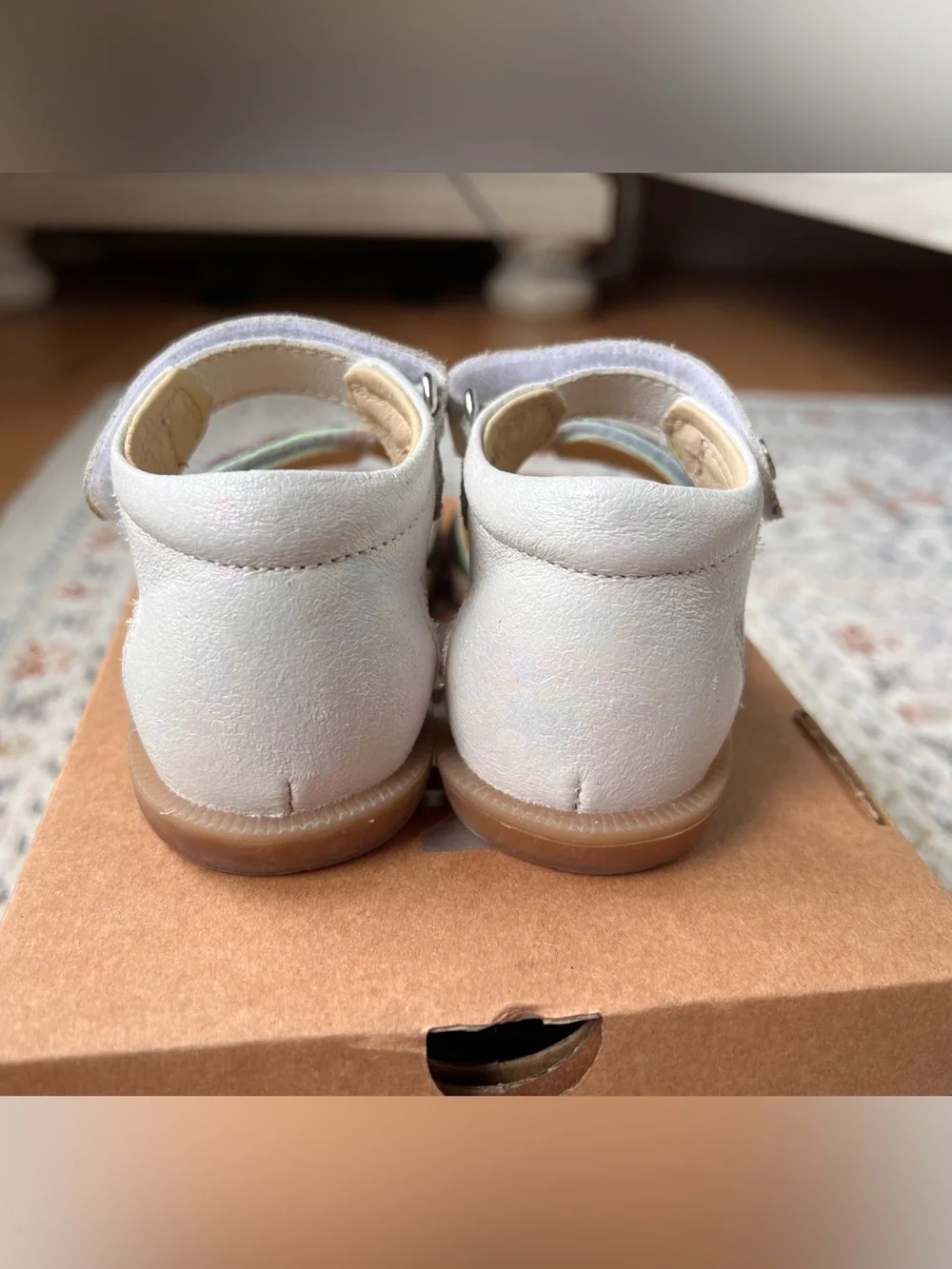 Naturino Axis toddler sandals iridescent hearts leather size 23